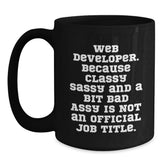 Funny Web Developer Gifts from Friends for Web Developers Black Coffee Mug, Christmas Unique Presents for Men Women - Main